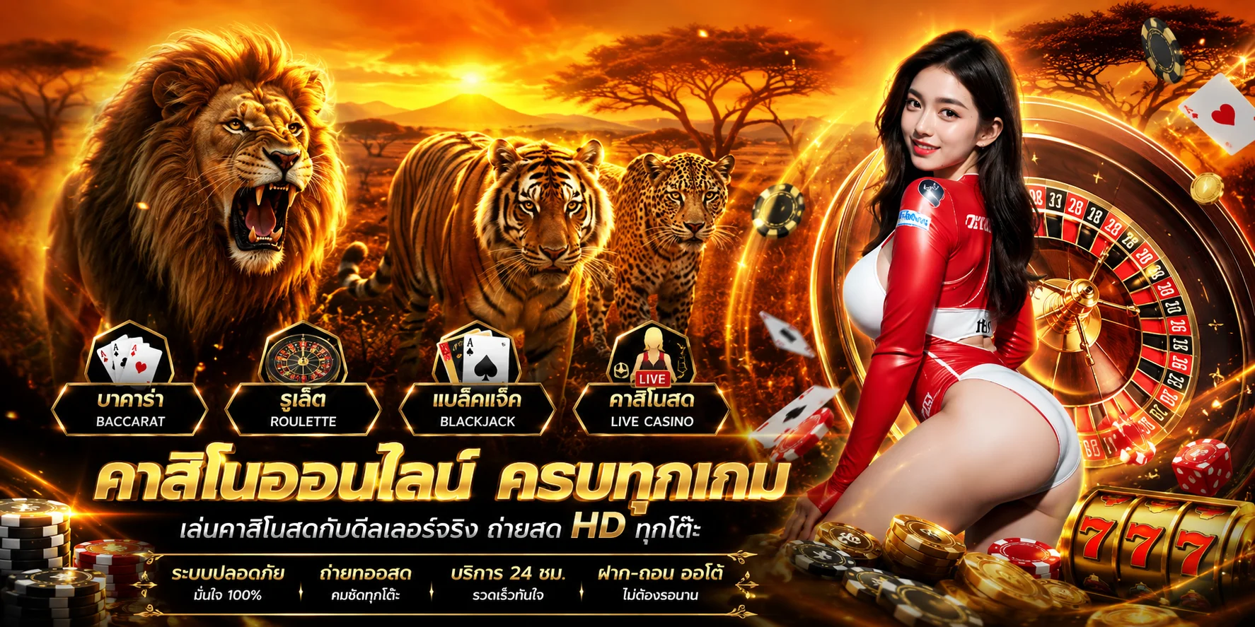 คาสิโนออนไลน์ LIGER168 บาคาร่าสดและเกมโต๊ะ